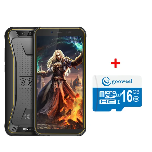 Blackview BV5500 Pro IP68 Водонепроницаемый Android 9,0 смартфон 5," HD+ 8.0MP камера 3 Гб 16 Гб 4400mA сотовый телефон 4G NFC мобильный телефон - Цвет: Yellow Add 16GB