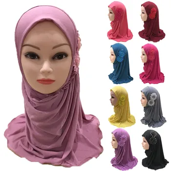 

Baby Hats Child Muslim Stretch Floral Chemo Cap Hair Head Scarf Headwrap Shower Cap Newborn Photography Props bonnet enfant