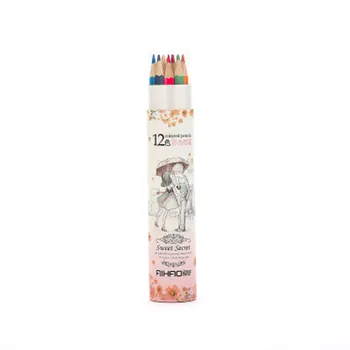 

New Arrival Brand Lovly Design Children Color Pencil 12pcs/box 2B Painting Stationery Free Shipping