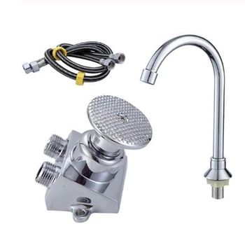 

Hands Free Foot Pedal Faucet Pedal Valve Touchless Floor Mount Pedal Faucet Kitchen Faucets