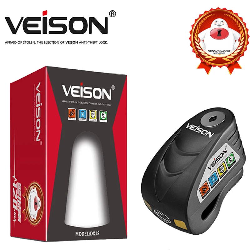 Дисковый замок для мотоцикла и велосипеда VEISON 120 дБ Z900RS Ninja400 Z400 CBR250RR Z250 Ninja250 CB400