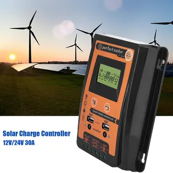 

30A/50A/70A 12V 24V PWM Auto Solar Charge Discharge Controller With LCD Battery Cell Panel Regulator PV Home