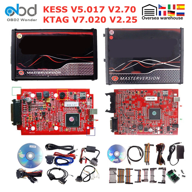 Программатор KESS V5.017 KTAG V7.020 Master EU ECU V2.53 V2.70 2020 V2.25 OBDII инструмент для чип тюнинга