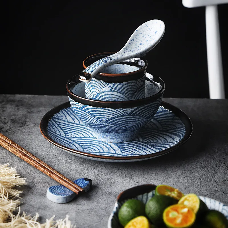 Японский стиль Керамическая пиала для риса Ramen миска салат лапша суп Ресторан