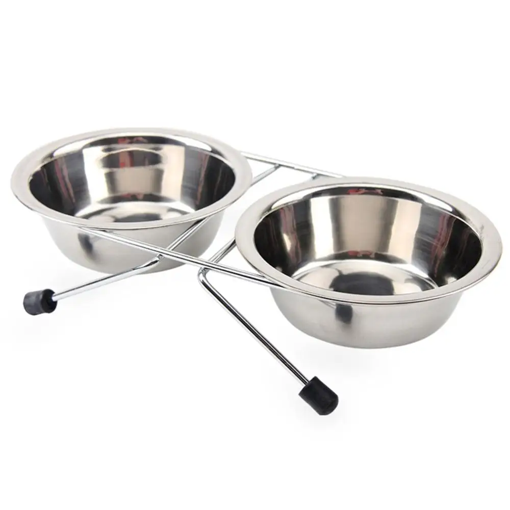 Stainless Steel Double Pet Bowls Dog Cat Durable Steel Dog Bowl Anti Slip Removable Puppy Cat Food Water Pet Feeders