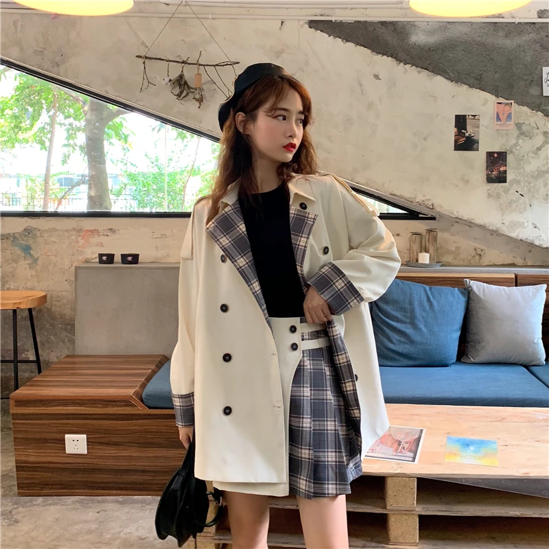 Goddess Online Celebrity Ранняя осень Тренч Женский INS средней длины короткий рост корейский стиль Универсальный Popu