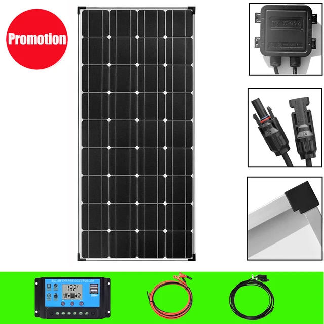 ソーラーパネル 12V バッテリー 充電器 柔軟 220V 1000W インバーター 5V USB ボート RV ホーム 太陽光 300W キット -  esupport.vn