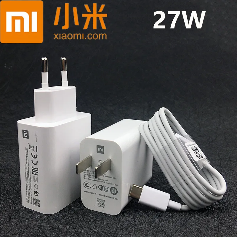 

EU Xiaomi 27W Fast Charger Original QC 4.0 Turbo Charge power adapter for mi 9 t 9se cc9 9 pro 5G k20 pro redmi note 7 mix 2 3 4