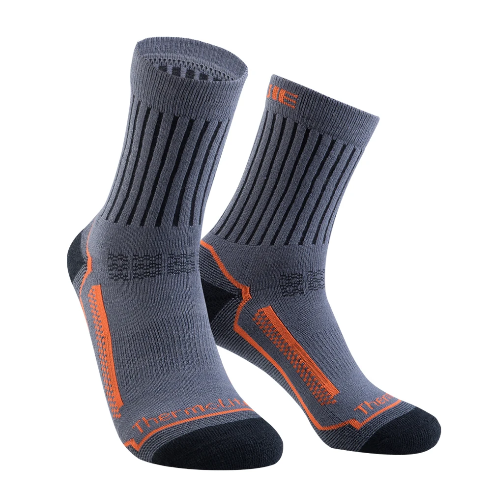 AONIJIE, носки для бега, для спорта на открытом воздухе, шерстяные баскетбольные Носки, унисекс, для тренировок, для тренировок, Компрессионные носки для велоспорта, E4100 - Цвет: Серый