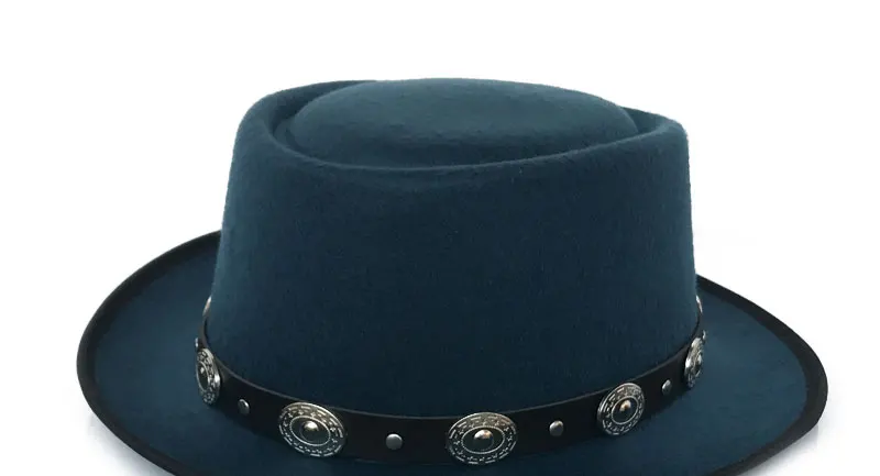 YY серебристый металлический ремень шляпа с плоским верхом Fedora для мужчин Джаз винтажная ленточка Трилби Панама гангстеры шапки для женщин FD19042