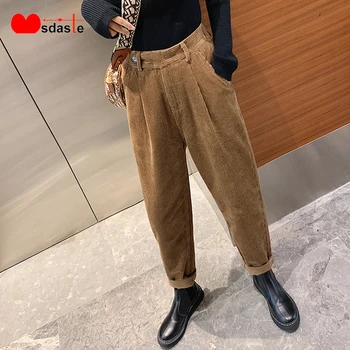 

2019 New Autumn Winter Warm Corduroy Women Pants Fashion Harem Trousers Loose Female Casual Trouser Sweatpants Thick Lady Pants