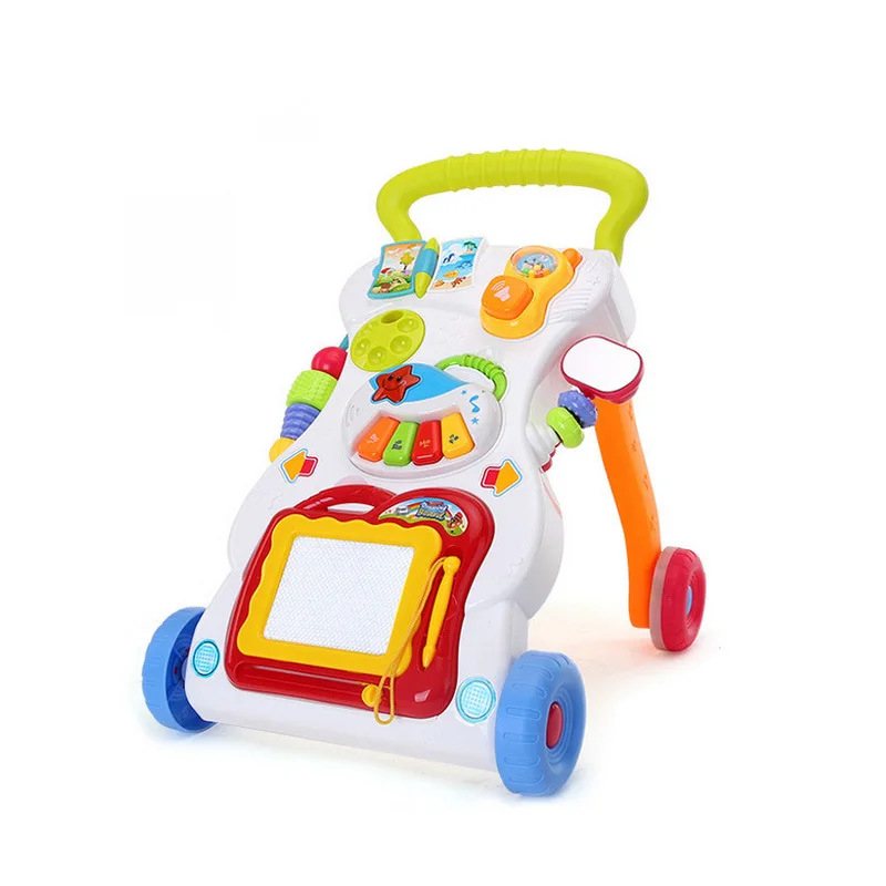 Горячая Распродажа, детская игрушка-ходунок для детей раннего возраста, обучающая многофункциональная музыкальная тележка, детская игрушка