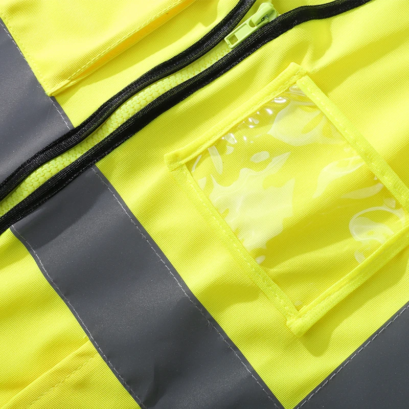 Roadstar High Visibility Reflctibve Vest Auto Moctorcycle Bike Clothes Accessries Zipper Pocket Jacket for Road Safety