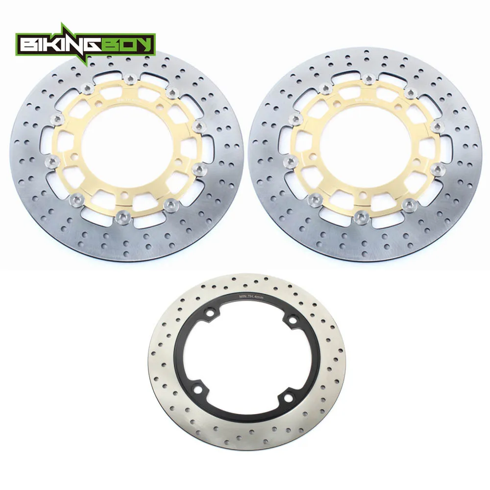 Round Gold BIKINGBOY для SUZUKI DL 650 V-Strom/Traveller/X/ABS 2007 2008 2009 2010 2011 2012 Передние Задние тормозные диски роторы - Цвет: Round Gold