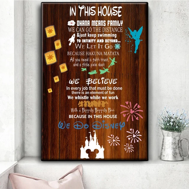 In This House We Do Disney Quote Text Wall Poster Print Walt