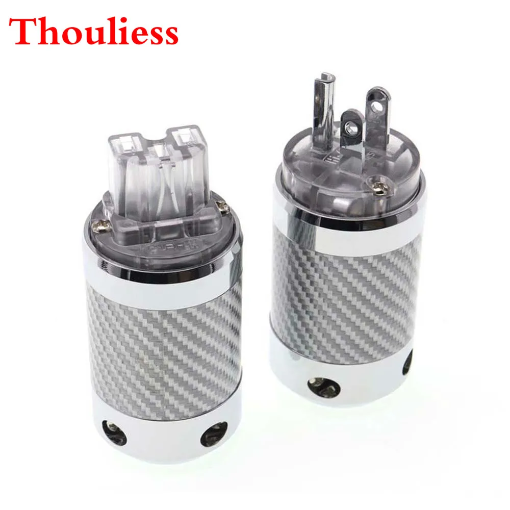 

Thouliess pai HIFI Carbon Fiber Rhodium Plated US Power Plug IEC Female Connector Socket Jack for DIY AC power Cord Cable