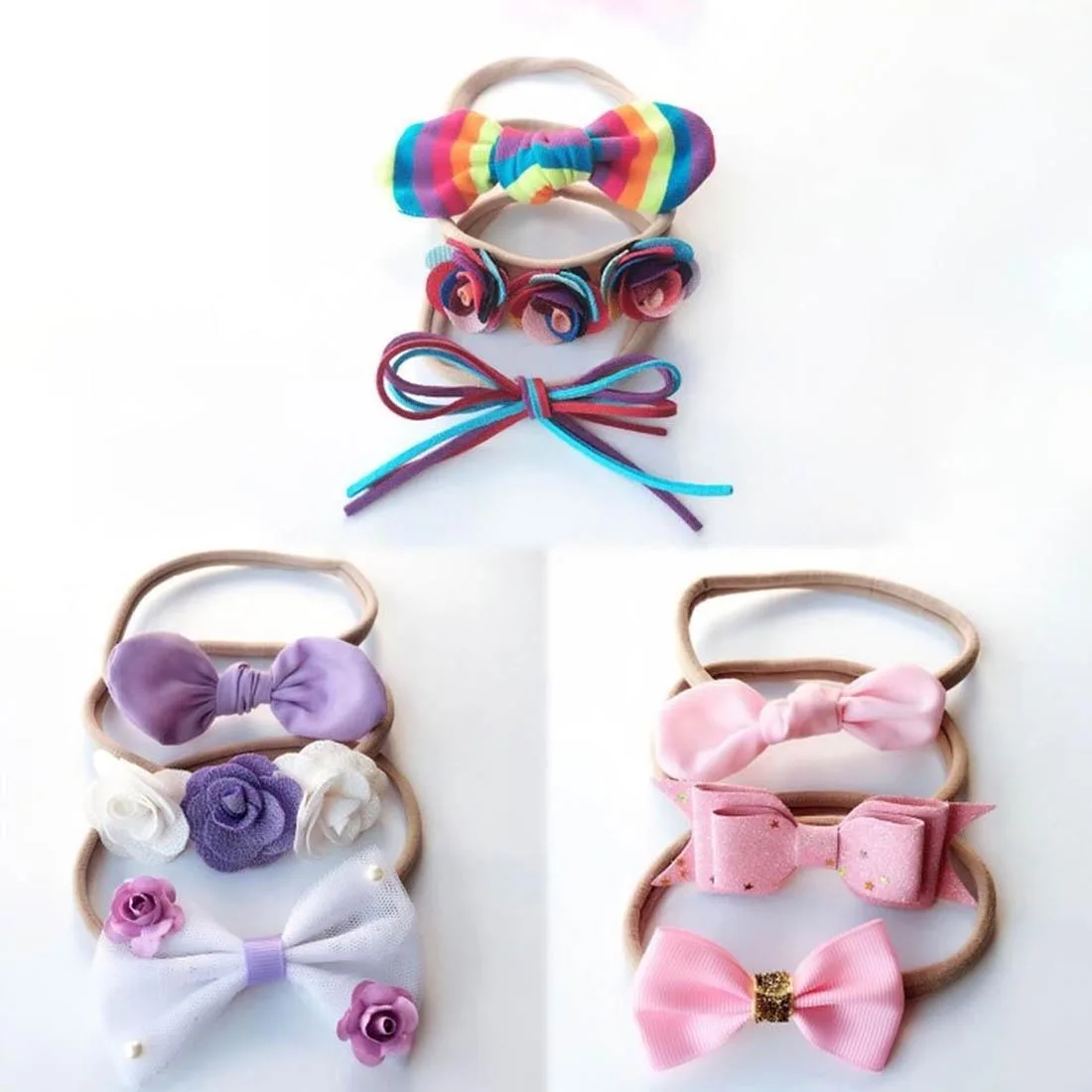 AccessoriesHeadwear 3 шт./компл. Симпатичные носки для маленьких девочек повязка на голову с бантом для новорожденных эластичный повязка для волос с реквизит для фотосессии, опт, подарок