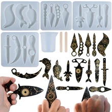 

Keychain Epoxy Resin Mold DIY Crafts Making Tool Handmade Small Knife Casting Silicone Mould