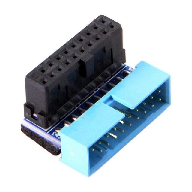 5PCS USB 3,0 20 Pin Männlich zu Weiblich Verlängerung Adapter Abgewinkelt 90 Grad für Motherboard Anschluss Buchse 2