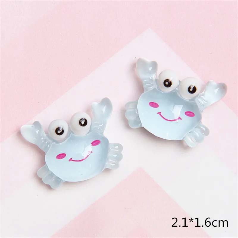 Blue crabs 10-70 шт. милые Мультяшные крабы из смолы, чешуйки, сделай сам, товары для рукоделия, телефон, оболочка, украшение, патч, головные уборы, аксессуары для волос, детские игрушки, подарки - Цвет: Blue crabs