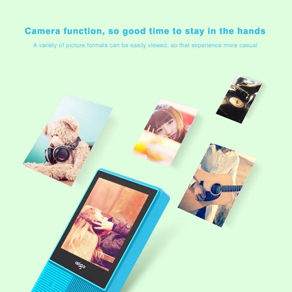 Aigo 206 Portable Slim MP3 Music Player 1.8" TFT Screen Display 128x160 Support 64GB SD Card Adjustable Audio MP3 Player