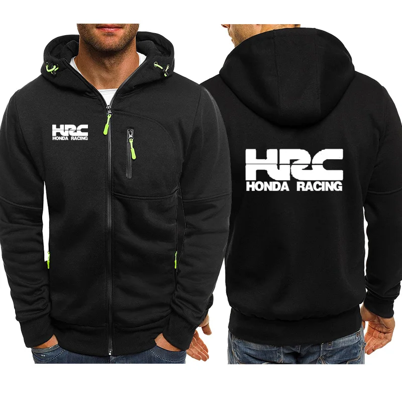 

Men Jacket HRC race motorcycle Car Logo Print Hip Hop Casual Harajuku Long Sleeve Mens zipper Hoodies Sweatshirts Man Hoody