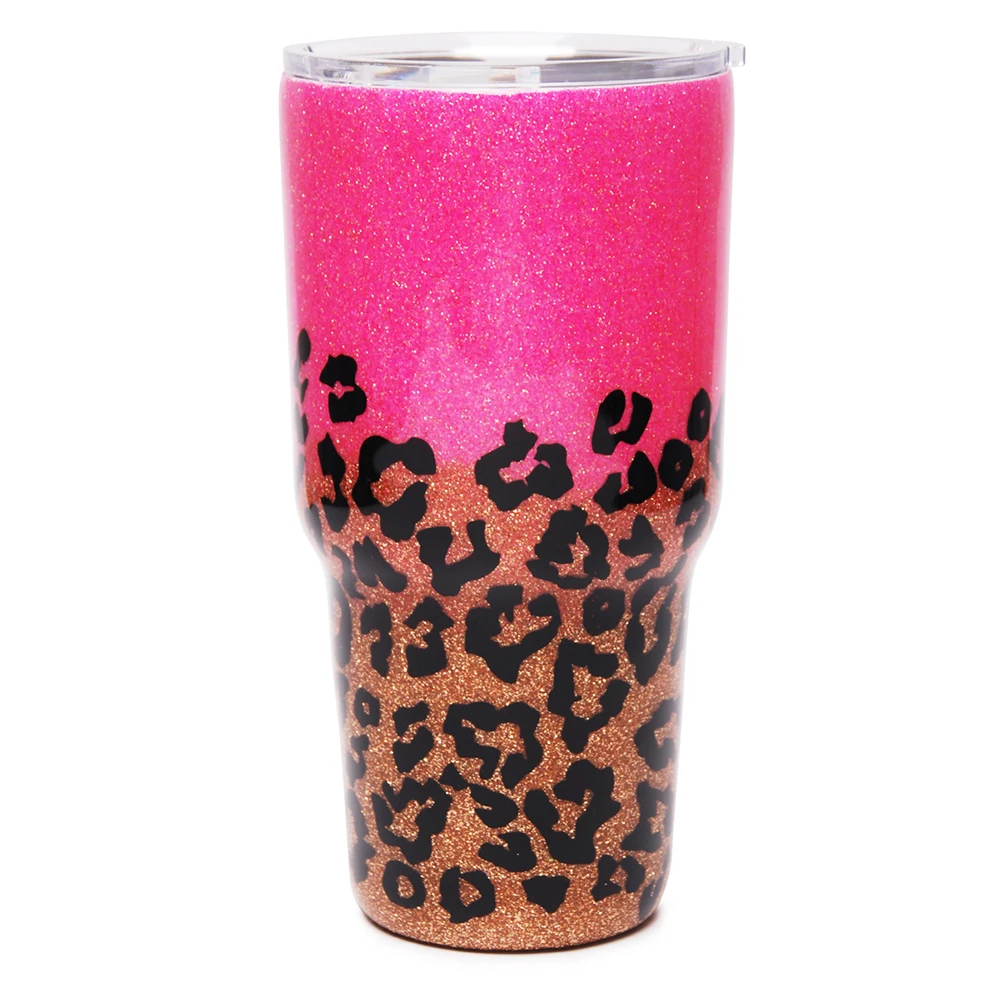 Hot Pink Cheetah Epoxy Tumbler
