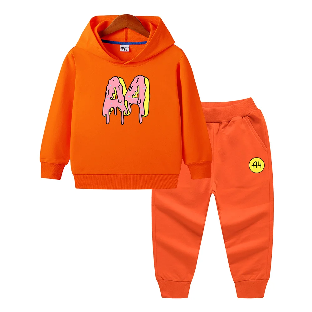 Hoodie Pants Suit Summer A4 Merch Child Donuts print Boy Girl Sweatshirt Tops Merch A4 Casual Quality kids Baby Clothing kids hoodie sweatshirts