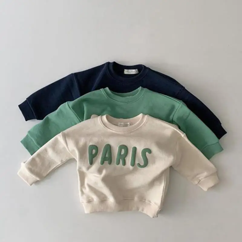 Spring Autumn Long Sleeve Children Sweatshirt Letter Print Baby Boy Sweatshirt Cotton Toddler Kid Casual Hoodie For Girls Tops