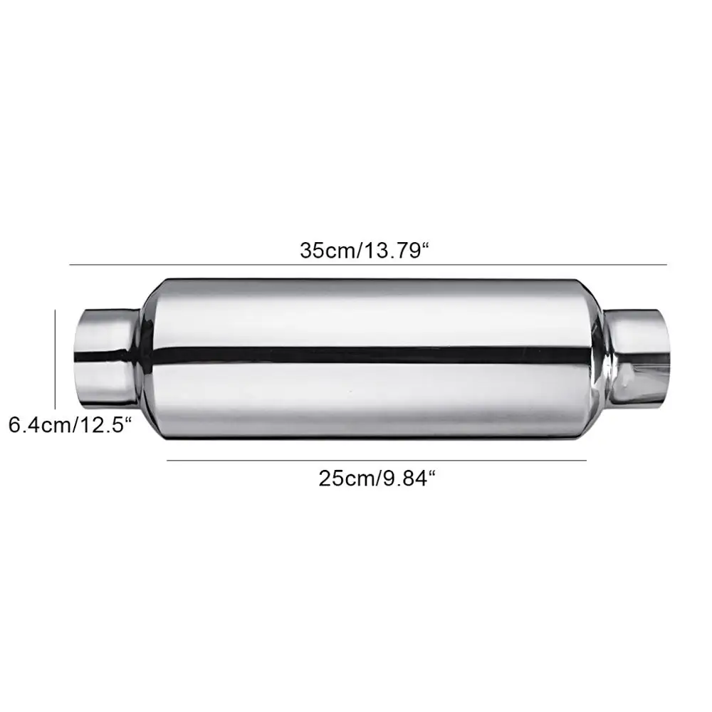 Универсальный резонатор из нержавеющей стали, автомобильные аксессуары, глушитель 2," на входе до 2,5" на выходе, выхлопная труба