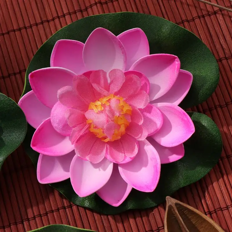 5Pcs Artificial Floating Water Lily EVA Lotus Flower Pond Decor 10cm Red Yellow Blue Pink Light Pink Pool Simulation Lotus