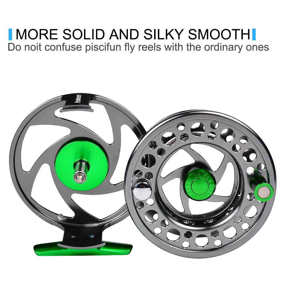 PROBEROS Fly Fishing Reel 5/7-7/9-9/10 WT Fishing Wheel Aluminum  Lightweight Fly Reel CNC Machine Cut Large Arbor Die Casting