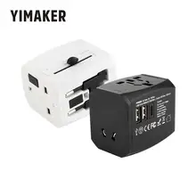 YIMAKER, универсальный адаптер для быстрой зарядки с двойным USB TYPE-C 4A, для путешествий за рубежом, бытовая вилка, сша/австралия/ес/великобритания