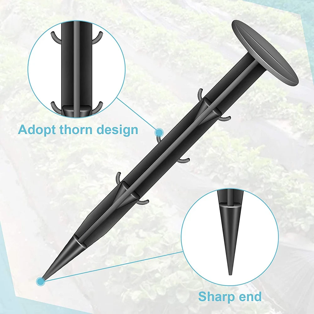 20 Pcs Plastic Garden Stakes, Anchors Plastic Landscape Anchoring Spikes,S od Staple for Camping Tent, Straw Blanket