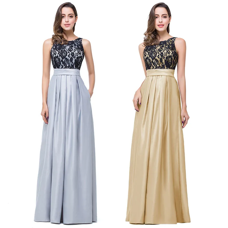 Robe De Soiree черное кружевное длинное вечернее платье, пикантное сатиновое бальное платье с v-образным вырезом на спине Robe Demoiselle D'honneur