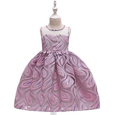 Вечерние платья для детей 3-10 лет; Летние Детские платья для девочек; свадебное платье для маленьких девочек; элегантные платья принцессы - Цвет: 5135 Purple