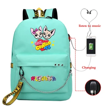 

Waterproof Backpacks Me Contro Te Printed USB Travel Backpack Students School Bags for Women Men Shoulder Bags