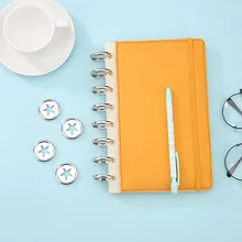 12 шт., 28 мм, металлическое кольцо, переплет для книг, сплав, блокнот, отверстие в форме гриба, кнопка в форме листка, катушка, 360 градусов, флип-диск, пряжка, звезда
