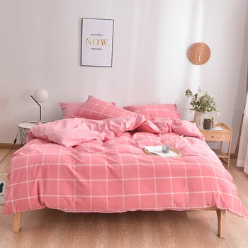 

Pure and Fresh Candy Color Bedding Set Cotton Soft Bedding Set 4 Pieces Linen Pillowcase Down Comforter Cover Luxury Bedding