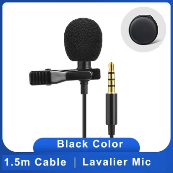 

Microphone 1.5m 3m Portable Condenser Clip-on Lapel Lavalier Mic Wired микрофон Microfono for IPhone for Laptop Tablet Recording