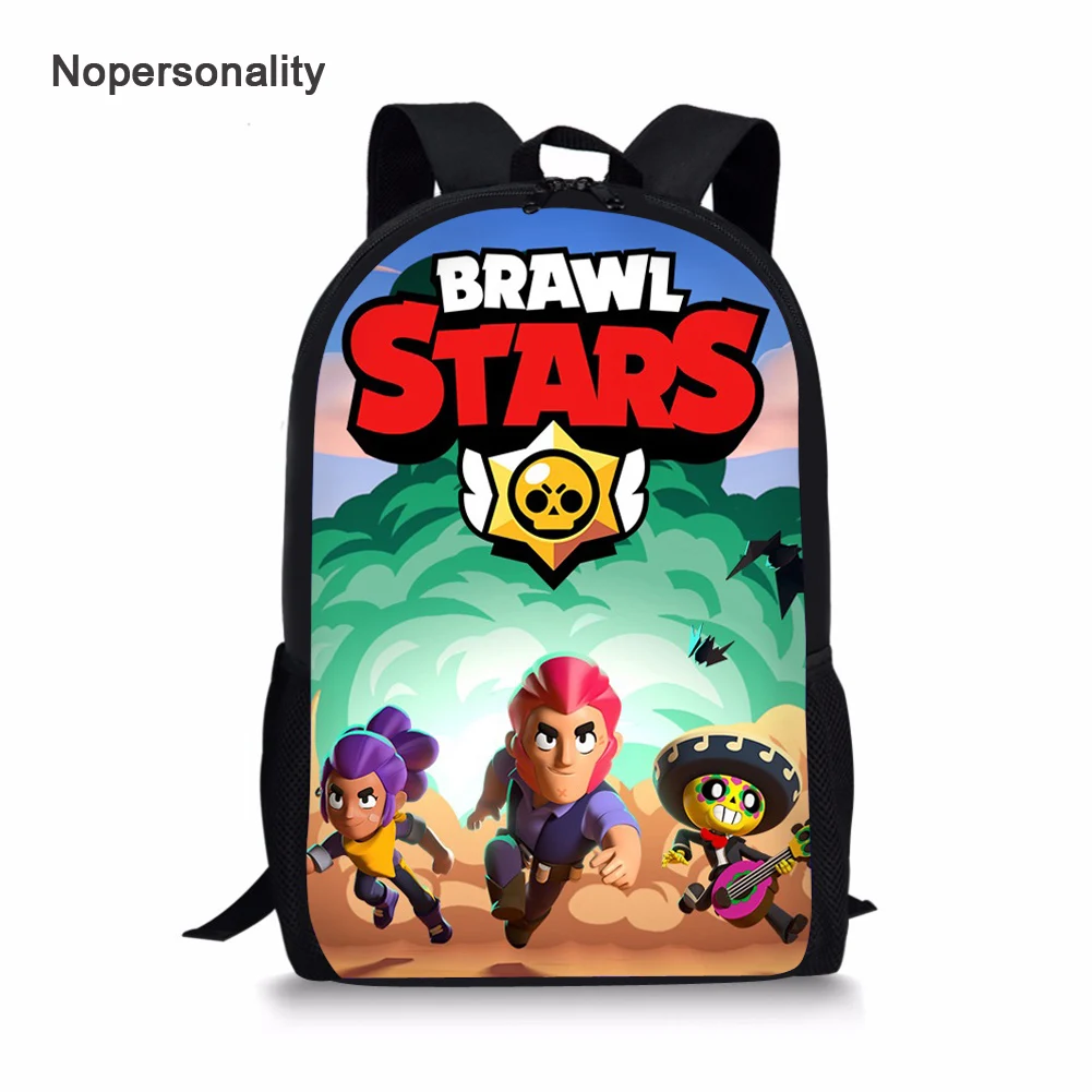 

Nopersonality Children Shooting Game Brawl Stars School Backpack Cartoon Bagpack for Kids Primary Boys Bookbags Mochila Escolar