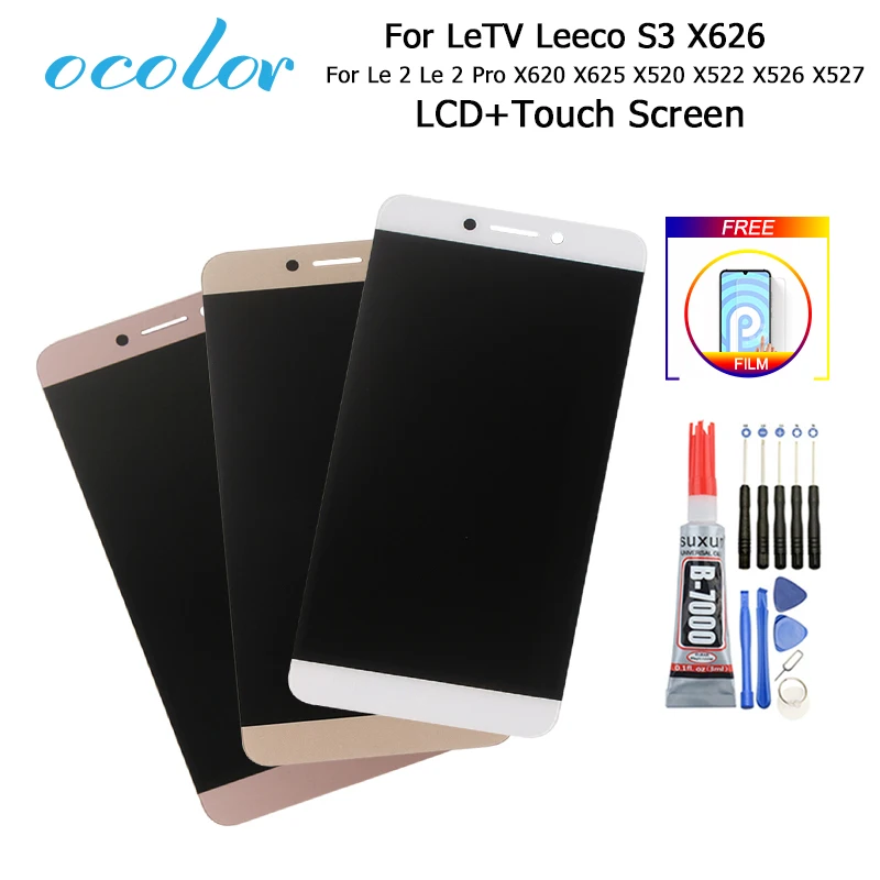 

For Letv X620 X625 LCD Display And Touch Screen Le 2 Pro X520 X522 X526 X527 Assembly 5.5'' For LeEco S3 X626 +Tools +Film +Glue