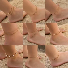 Mostyle Bohemia, 2 шт./набор, ножные браслеты для женщин, аксессуары для ног,, пляжные босиком, браслет под сандалии, женские ножные браслеты