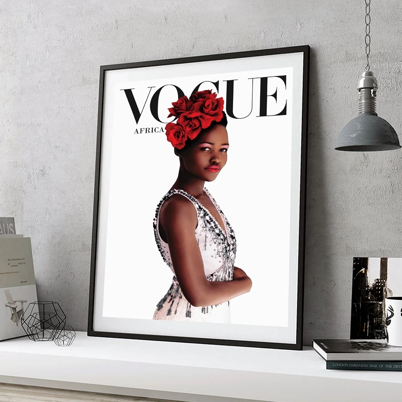 Vogue картинки модные иллюстрации Постеры-холсты и принты Современная модница шикарная художественная живопись девушки комнаты стены искусства декора
