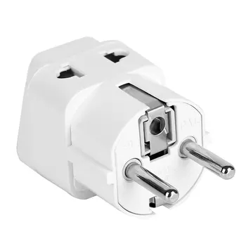 

EU Standard Power Plug Adapter Travel Converter Australia UK USA EU Converter White Small Compact and Lightweight 100-240V