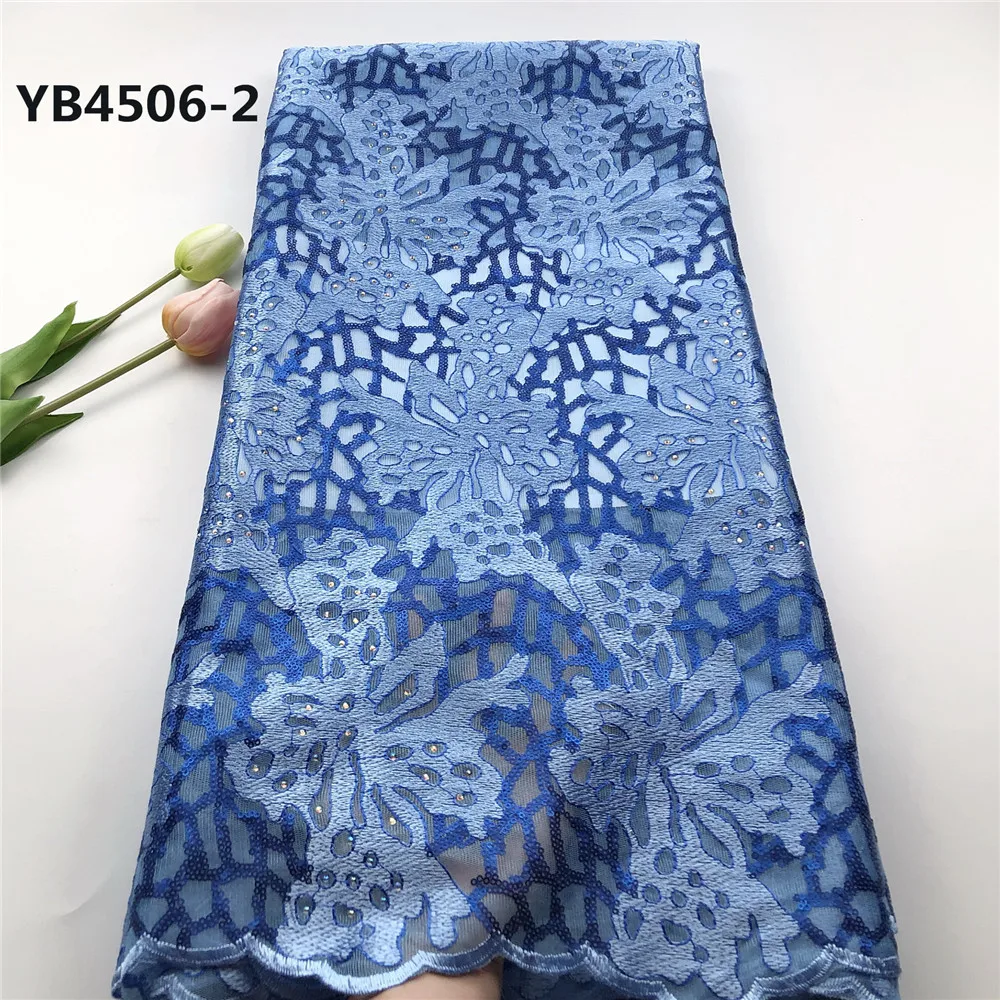 YB4506 фиолетовый цвет кружевная ткань из двойной органзы заводская цена праздничное платье ткань