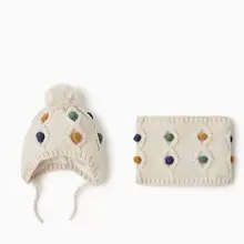 Жаккард с цветами 2 play вязаная шляпа шарф наборы для маленьких мальчиков и девочек детей