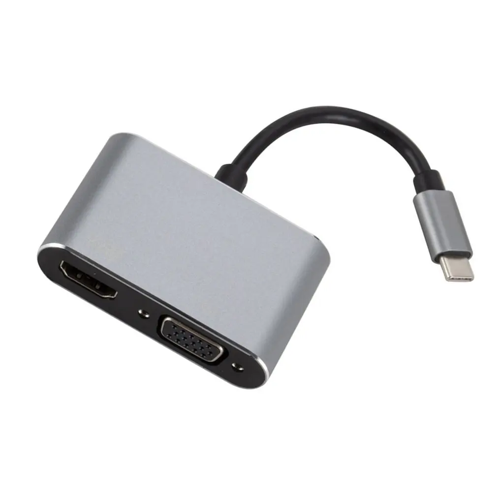 USB C концентратор к HDMI 4K VGA адаптер тип-c к Hdmi+ Vga конвертер для MacBook тип-c два-в-одном адаптер многопортовый конвертер