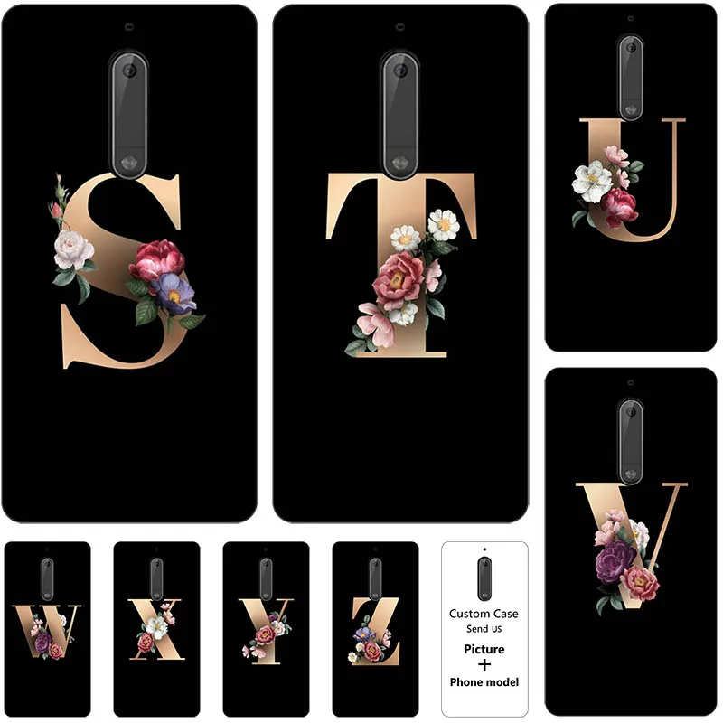 Flower 26 English Name Letters Custom Initial Case For Nokia 6.1 Plus 6 2018 Nokia6 Soft Silicone Phone Cover Capa | Мобильные