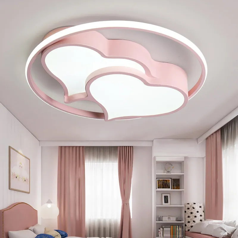 

Warm romantic led heart-shaped lamp bedroom simple modern love ceiling lamp children room lamp